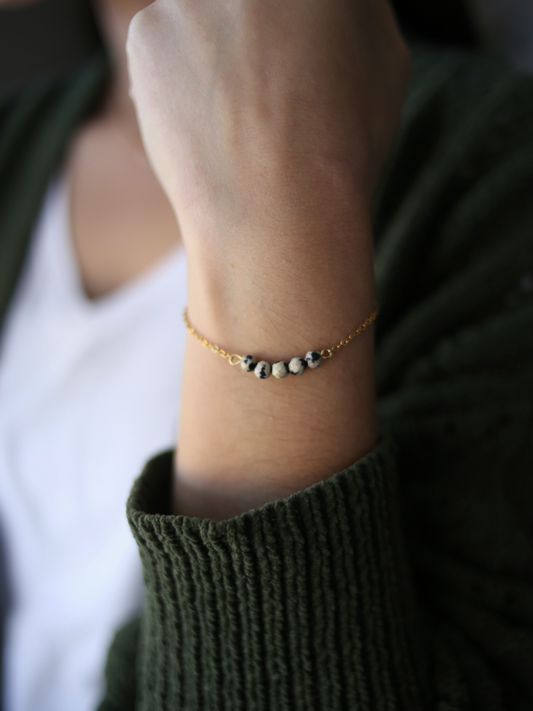 Dainty Gemstone Bracelet - Dalmatian Jasper / Inner-Child Connection