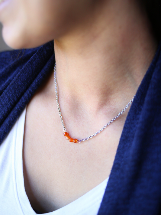 Carnelian Necklace - Dainty Courage Crystal Jewelry