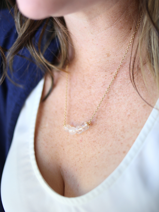 Gemstone Affirmation Necklace - Clear Quartz / Clarity