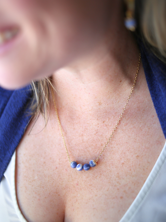 Gemstone Affirmation Necklace - Sodalite / Creativity