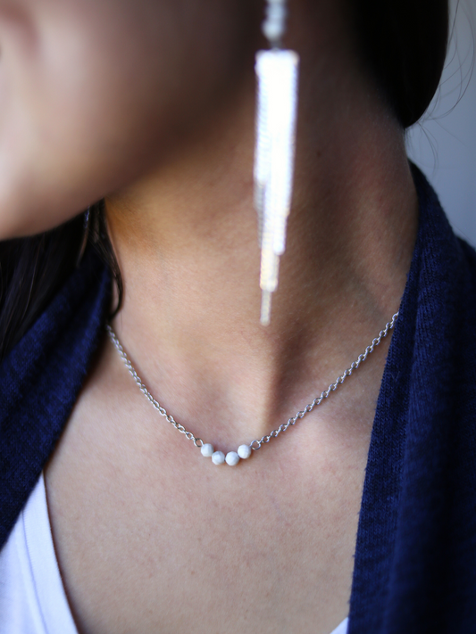 Dainty Affirmation Necklace - Howlite / Tranquility