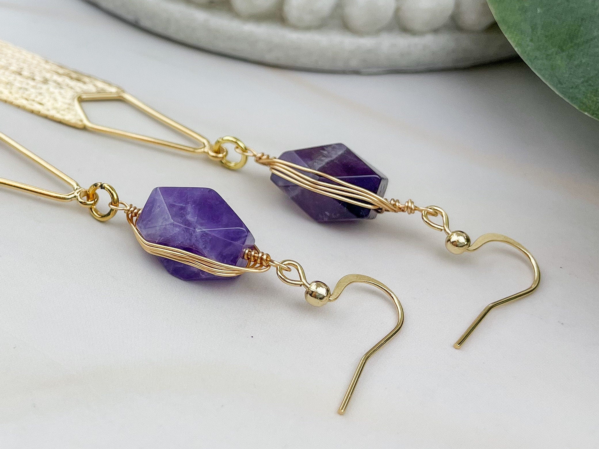 Geode Fringe Earrings offers / Amythyst